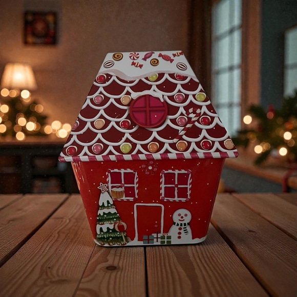 Other - Festive Gingerbread House Cookie Tin - New